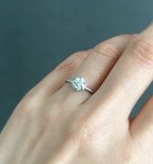 .50ct White Diamond Hexagon Ring | Magpie Jewellery Platinum modelled on hand