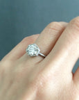 1ct White Diamond Hexagon Ring | Magpie Jewellery Platinum pictured on hand