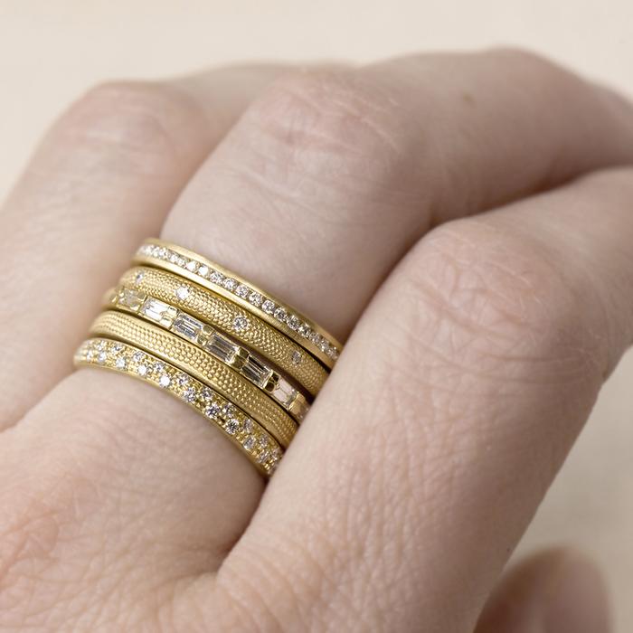 Seven Diamond Baguette Band - Magpie Jewellery