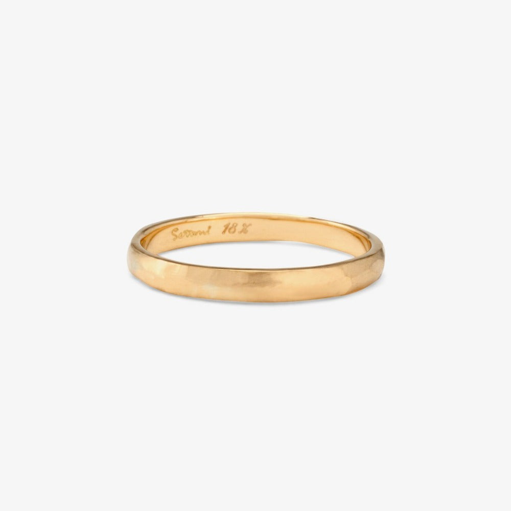 2.3mm Faceted Yellow Gold Band | Magpie Jewellery