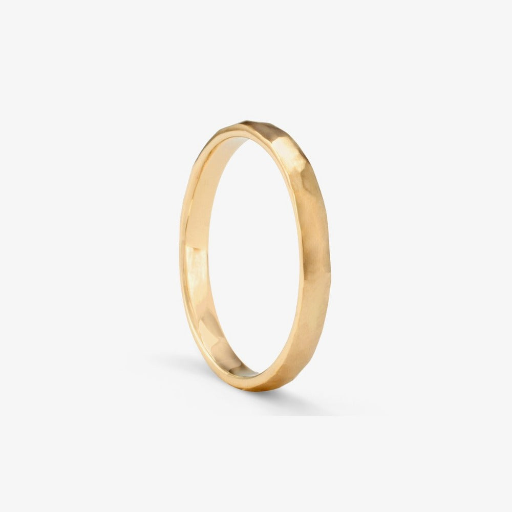 2.3mm Faceted Yellow Gold Band | Magpie Jewellery