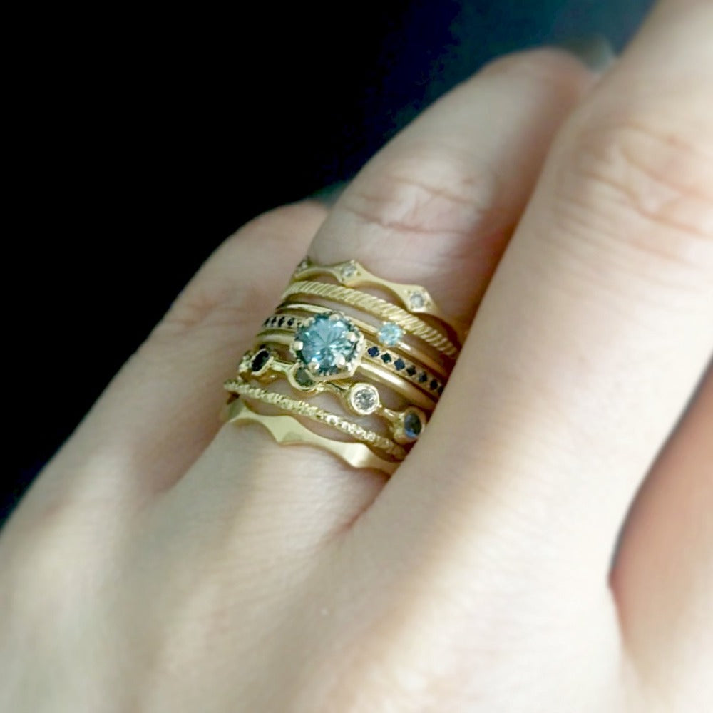 Baby Aquamarine Birthstone Ring (March) | Magpie Jewellery