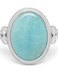 Oval Amazonite Ring - WG