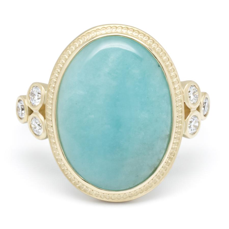 Oval Amazonite Ring - YG