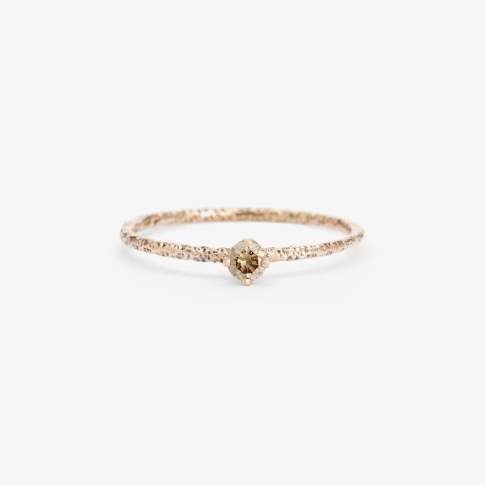 Brown Diamond Homespun Solitaire Ring WG | Magpie Jewellery