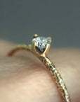 White Diamond Homespun Solitaire Ring | Magpie Jewellery