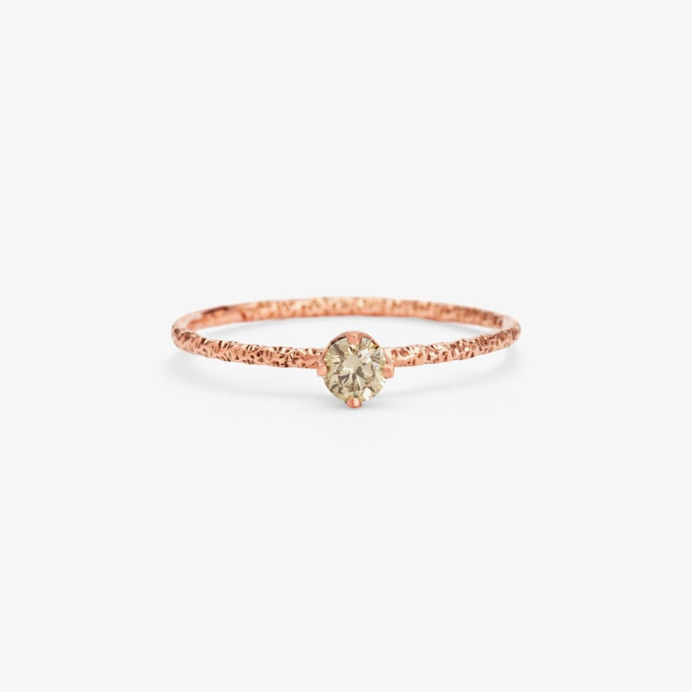 0.16 carat Brown Diamond Homespun Solitaire Ring RG | Magpie Jewellery