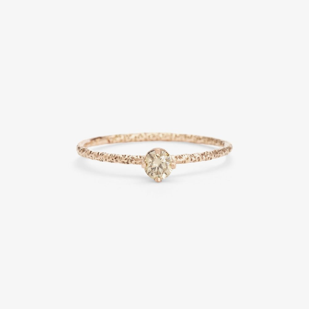 0.16 carat Brown Diamond Homespun Solitaire Ring WG | Magpie Jewellery