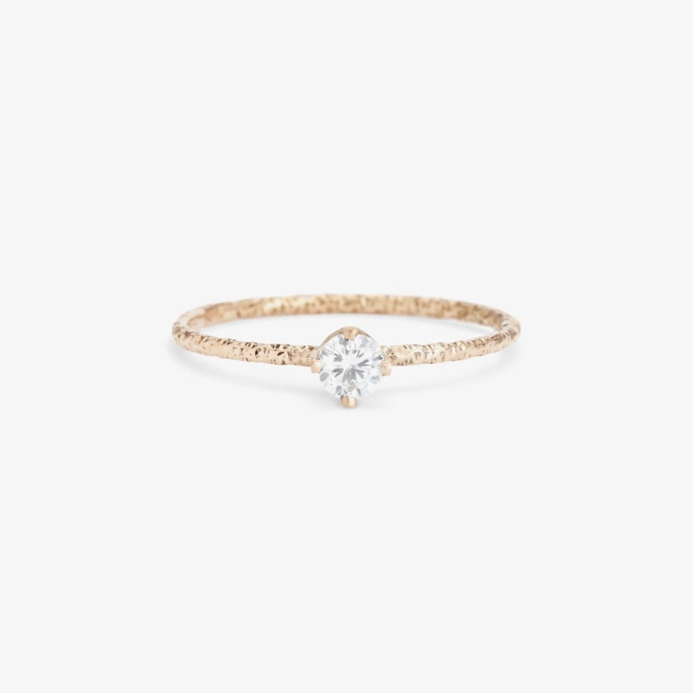 0.16 carat White Diamond Homespun Solitaire Ring WG | Magpie Jewellery