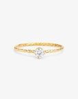 0.16 carat White Diamond Homespun Solitaire Ring YG | Magpie Jewellery