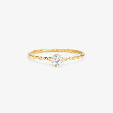 0.16 carat White Diamond Homespun Solitaire Ring YG | Magpie Jewellery