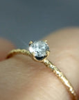 0.16 carat White Diamond Homespun Solitaire Ring YG | Magpie Jewellery
