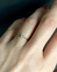 0.16 carat White Diamond Homespun Solitaire Ring YG | Magpie Jewellery