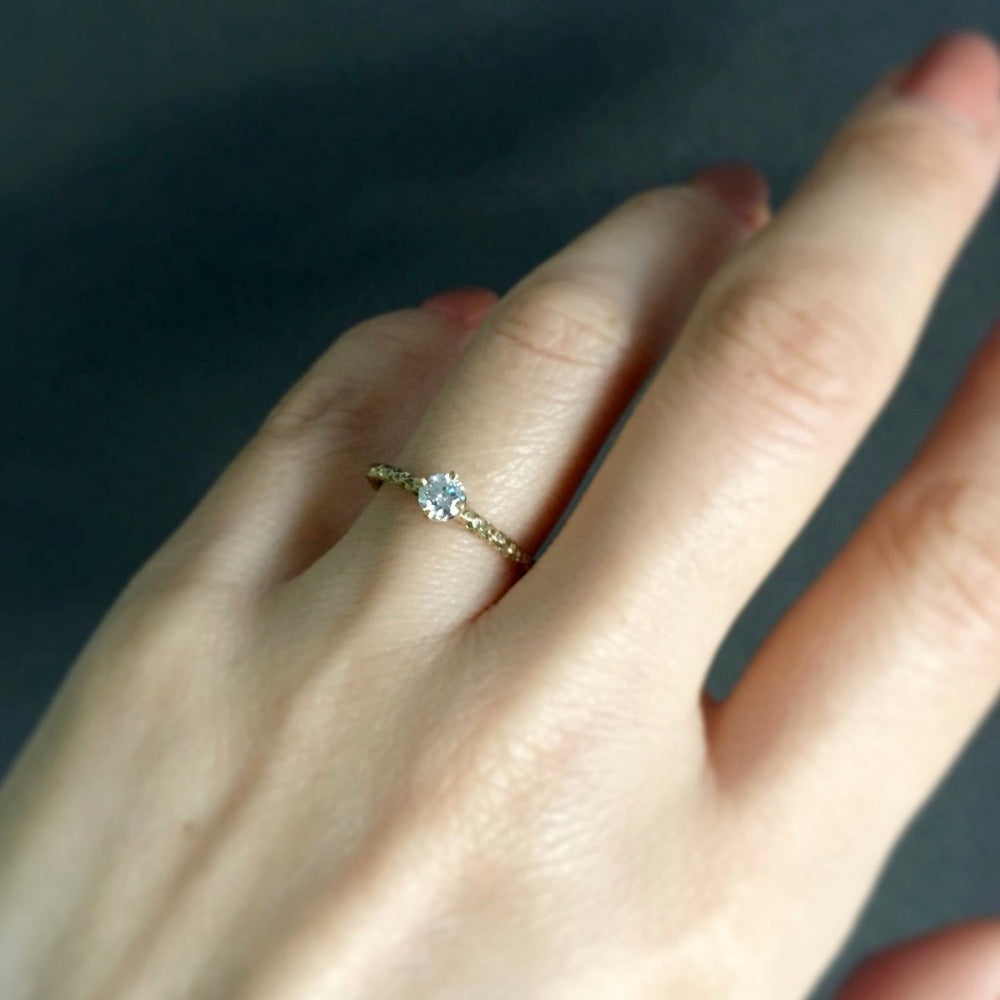  0.33 carat Diamond White Homespun Solitaire Ring YG | Magpie Jewellery