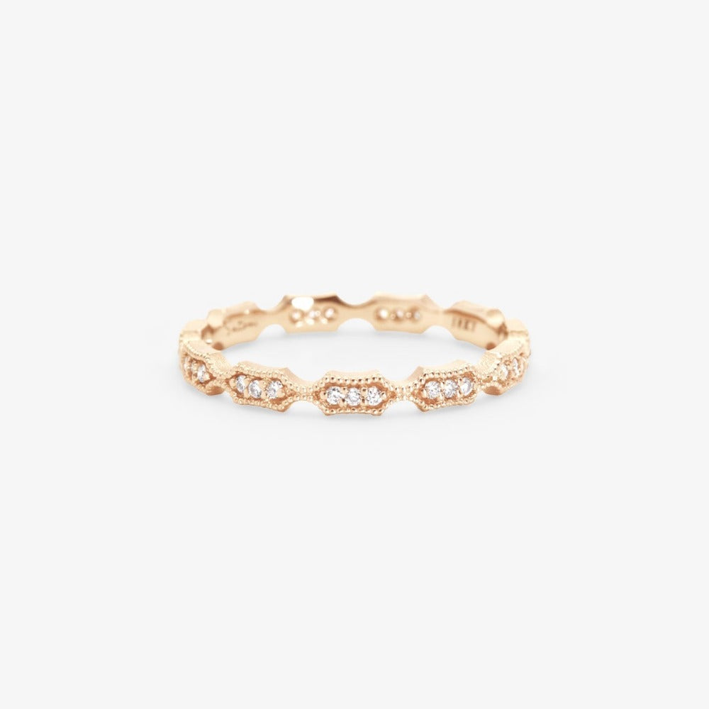 White Diamond Elongated Rhombus Eternity Band - Magpie Jewellery