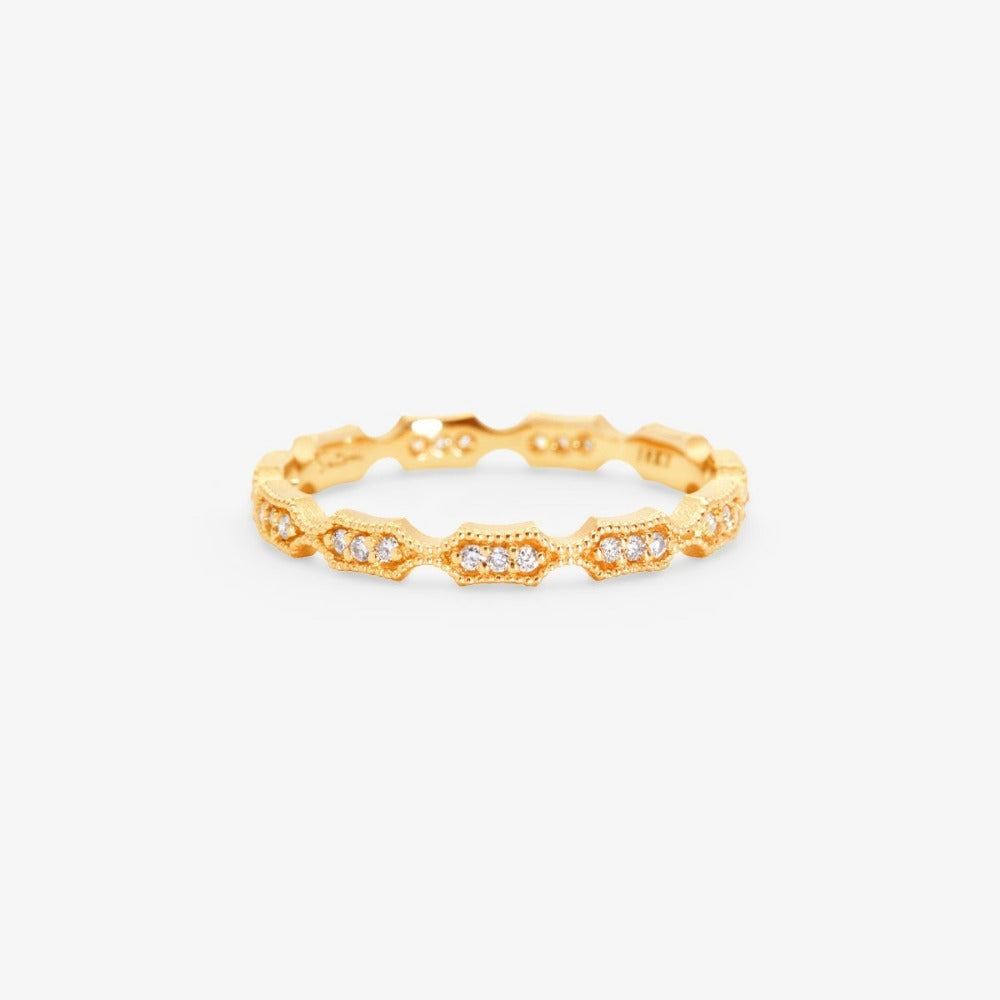 White Diamond Elongated Rhombus Eternity Band - Magpie Jewellery