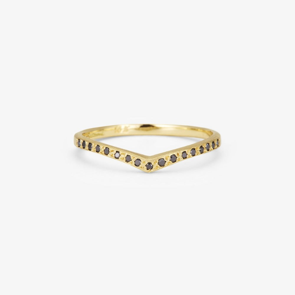 Black Diamond Cresting Band YG | Magpie Jewellery