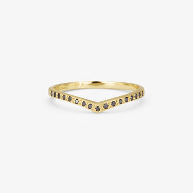 Black Diamond Cresting Band YG | Magpie Jewellery