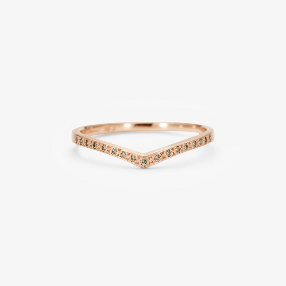 Brown Diamond Cresting Band RG | Magpie Jewellery