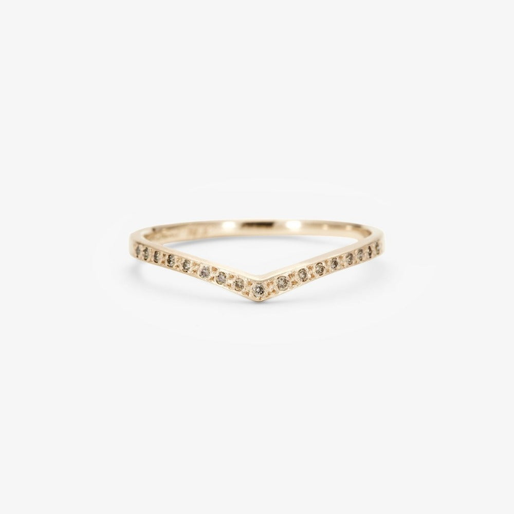 Brown Diamond Cresting Band WG | Magpie Jewellery