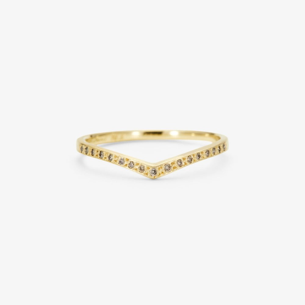 Brown Diamond Cresting Band YG | Magpie Jewellery