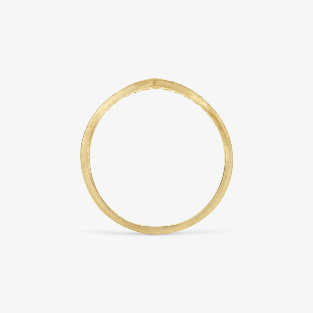 White Diamond Cresting Band YG | Magpie Jewellery