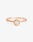 White Diamond Hexagon Pave Ring | Magpie Jewellery 18kr