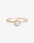 White Diamond Hexagon Pave Ring | Magpie Jewellery 18kw