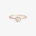 White Diamond Hexagon Pave Ring | Magpie Jewellery 18kw