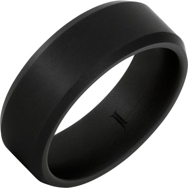 Black Diamond Ceramic Band with Military Sandblast Finish - Magpie Jewellery