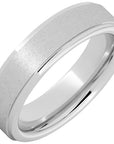 Serinium® Flat Band with Grooved Edges and Stone Finish 6mm