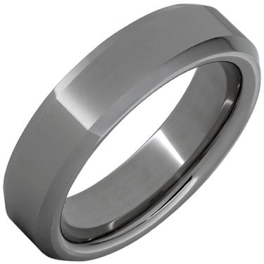 Rugged Tungsten™ Beveled Edge Polished Band