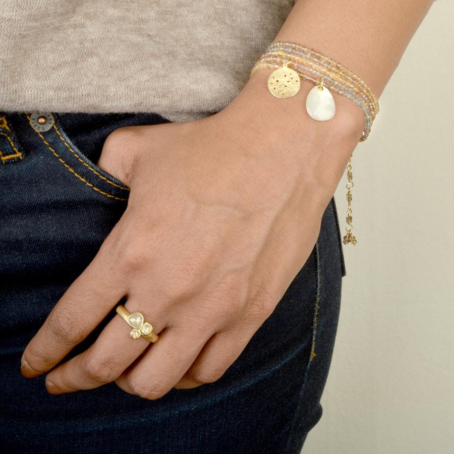 Large Trillion Gemstone Charm - Moonstone | Magpie Jewellery