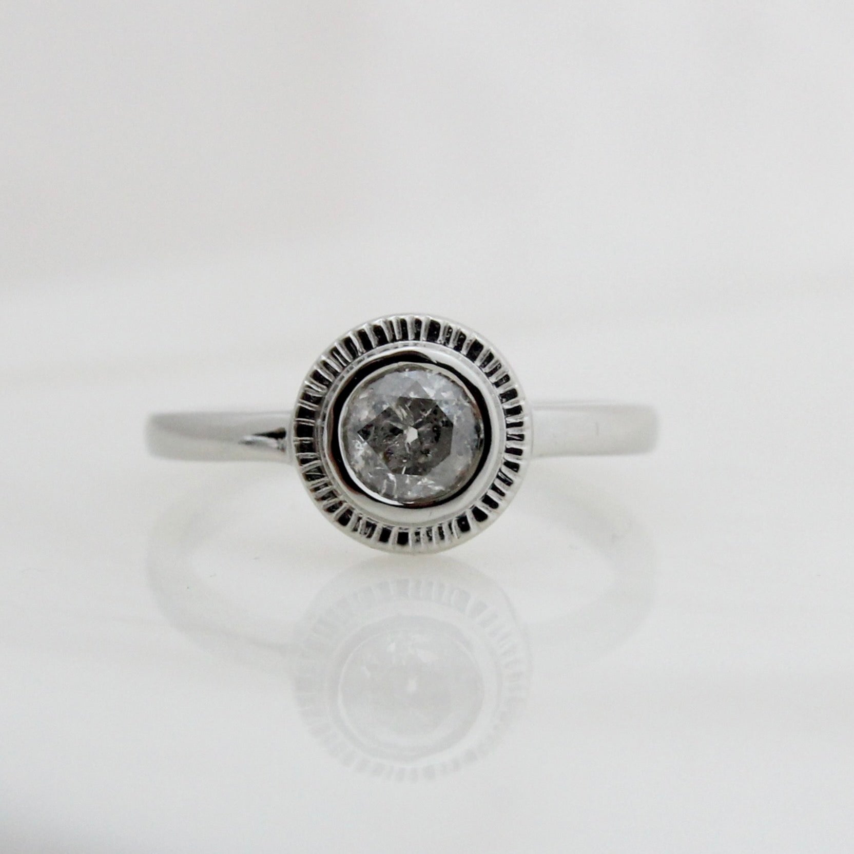 &#39;Rays&#39; Halo Engagement Ring | Magpie Jewellery