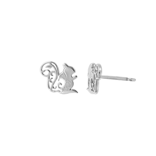 Silver Squirrel Earring Studs - Magpie Jewellery