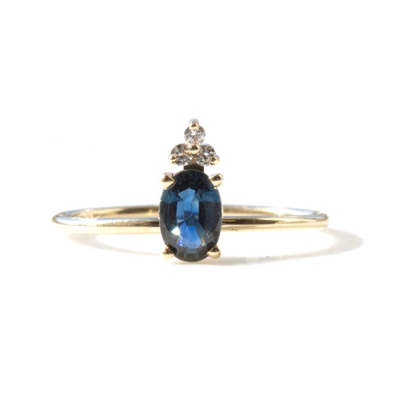 Blue Sapphire &amp; Diamond Ring - Magpie Jewellery