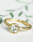 Gold Seashore Diamond Solitaire Ring - Magpie Jewellery