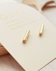"Minimalist" Line Studs - Canadian Diamonds- 14K Gold - Magpie Jewellery