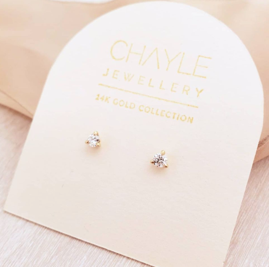 &quot;Little Leaves&quot; - 3mm Canadian Diamond Studs - 14K - Magpie Jewellery