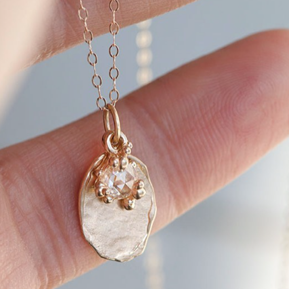 Layered Rose-Cut Diamond Pendant Necklace - Magpie Jewellery
