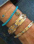 Dew Drop Evil Eye Bracelet - Turquoise & Sapphires - Magpie Jewellery