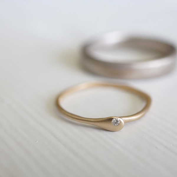 Micro Engagement Diamond &amp; Gold Engagement Ring | Magpie Jewellery