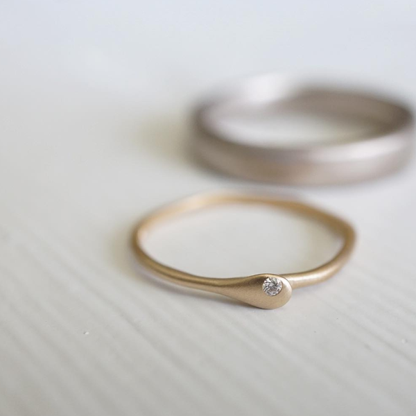 Micro Engagement Diamond & Gold Engagement Ring | Magpie Jewellery