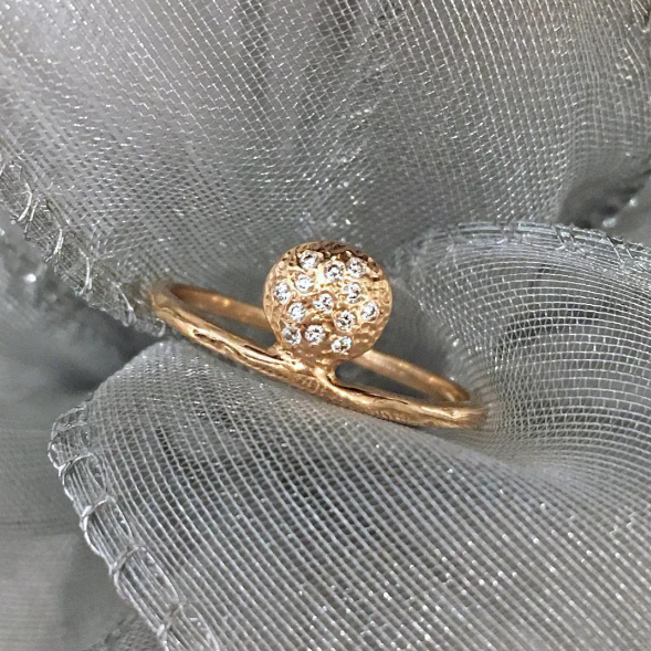 Single Ankh Diamond &amp; Gold Engagement Ring | Magpie Jewellery