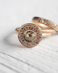 Edged Halo Solitaire Diamond & Gold Engagement Ring | Magpie Jewellery