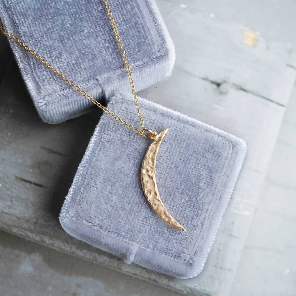 14ky Gold Crescent Moon Necklace