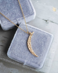 14ky Gold Crescent Moon Necklace