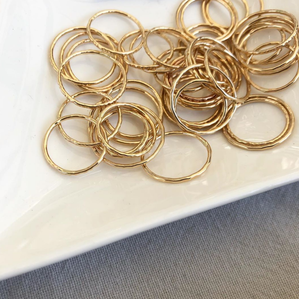 Textured Stacking Ring 14k Gold Fill Magpie Jewellery