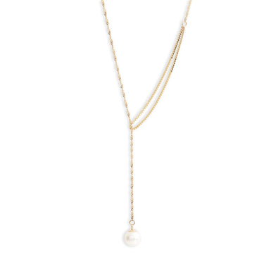 Shimmer Pearl Pull Through Necklace - Magpie Jewellery