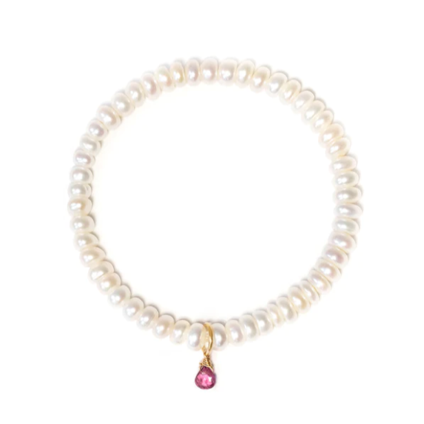 Social Bracelet Pearl &amp; Tourmaline - Magpie Jewellery
